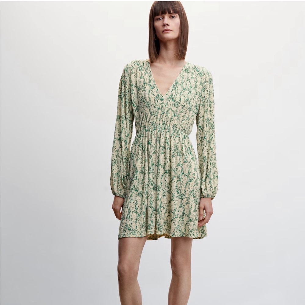 TEXTURED FLORAL-PATTERN DRESS
